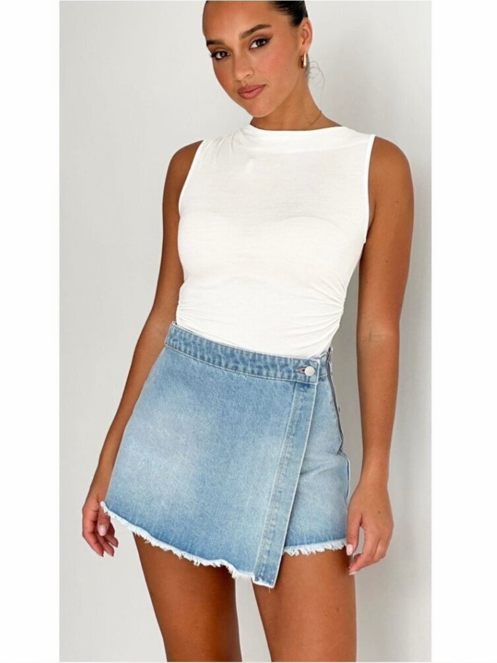 ROLLA’S SKORT LAYLA SUNSHINE BLUE Light Vintage Blue Denim Size 27